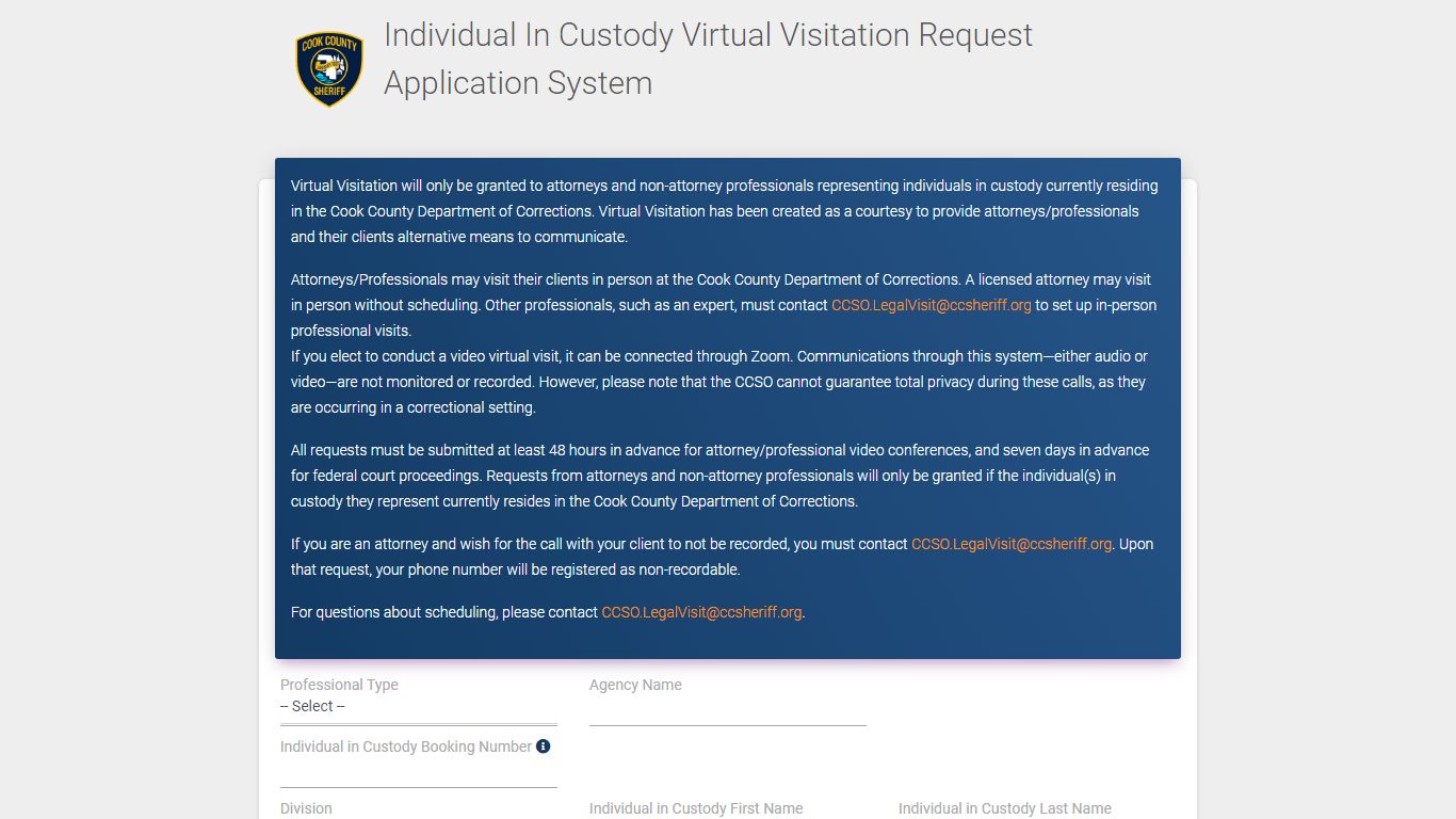 Attorney Virtual Visitation