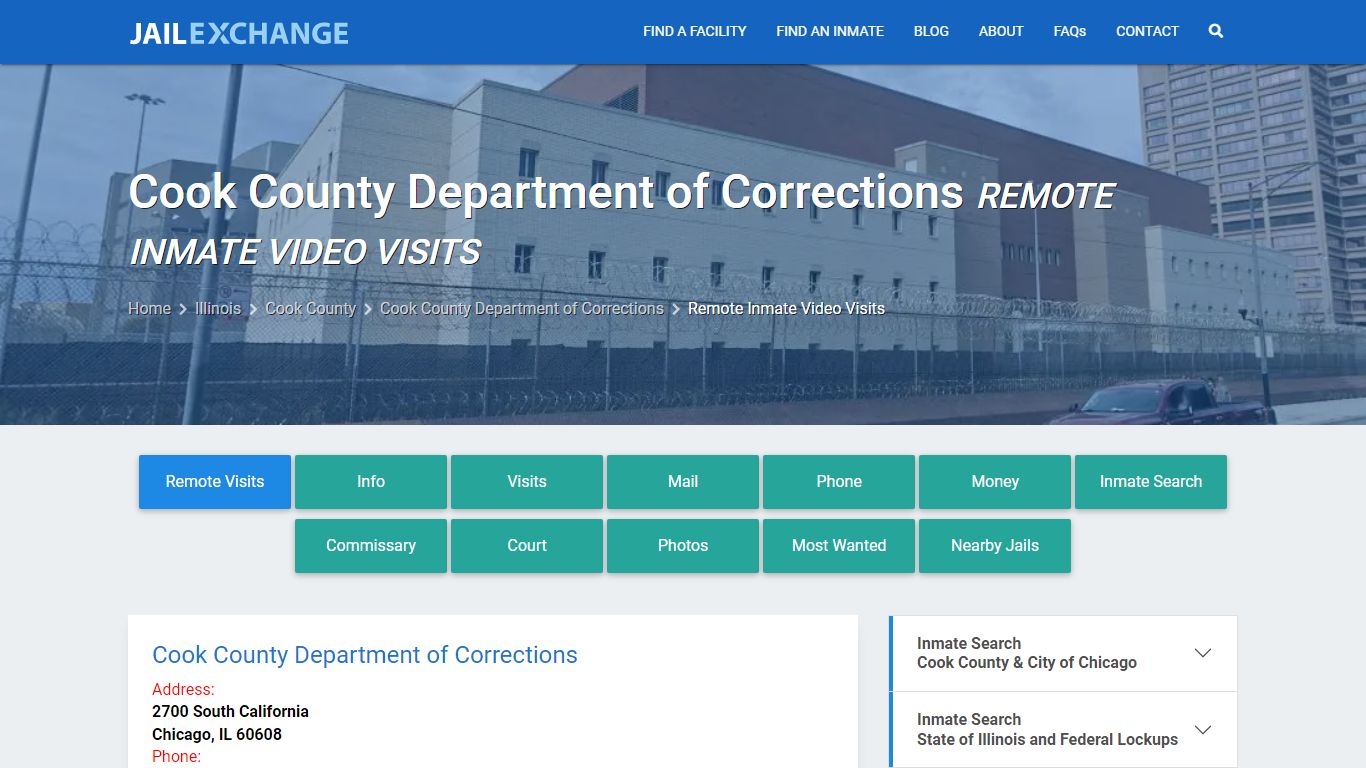 Video Visitation - Cook County Department of Corrections, IL